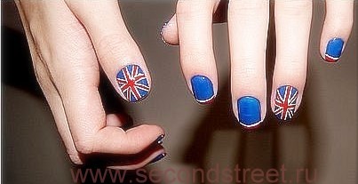 маникюр английский флаг рисунки на ногтях